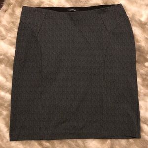 Herringbone print pencil skirt